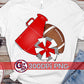 Football Megaphone Pom Pom Red and Grey PNG for Sublimation