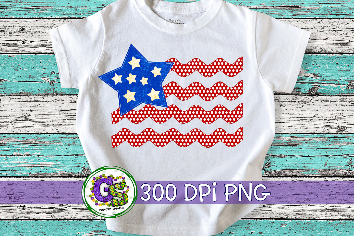 Ric Rac American Flag PNG for Sublimation