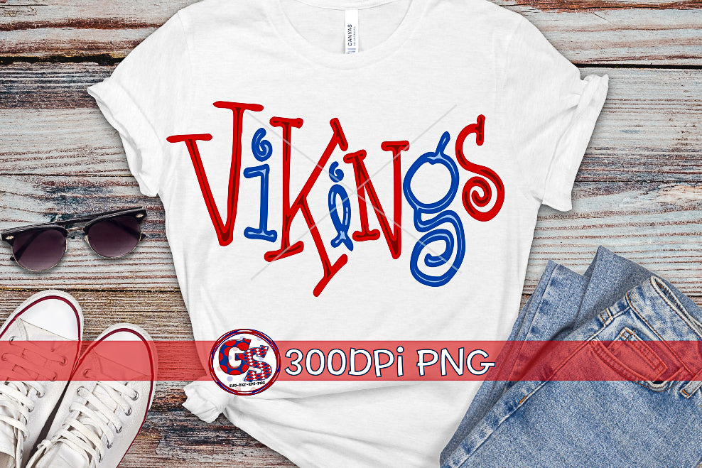 Vikings Editable Hand Lettered PNG for Sublimation