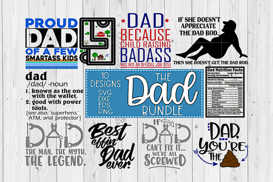 Funny Father's Day Bundle SVG DXF EPS PNG