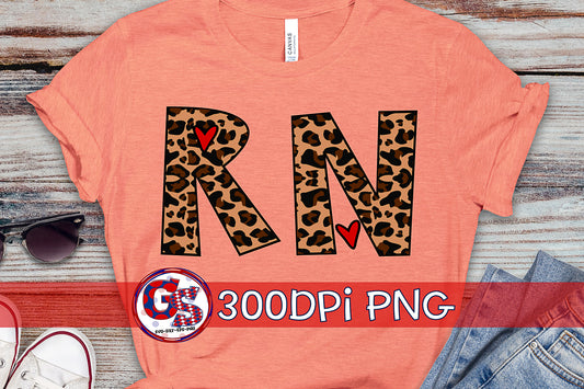 RN Nurse Leopard Print PNG for Sublimation