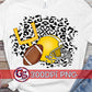Football Helmet Leopard Yellow PNG for Sublimation