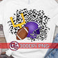 Football Helmet Leopard Purple PNG for Sublimation