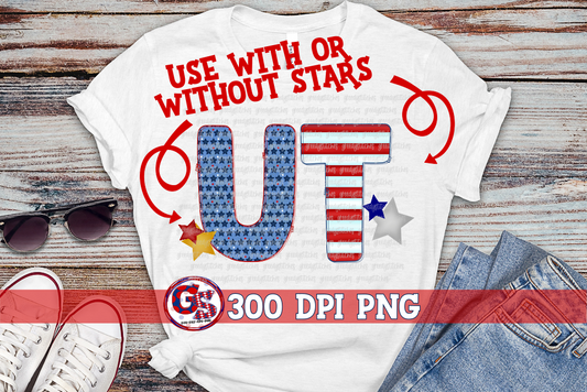 Patriotic Utah UT PNG for Sublimation