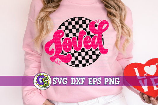 Retro Loved SVG DXF EPS PNG | Valentine's Day SVG