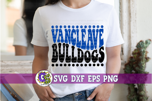 Vancleave Bulldogs Groovy Wave SVG DXF EPS PNG