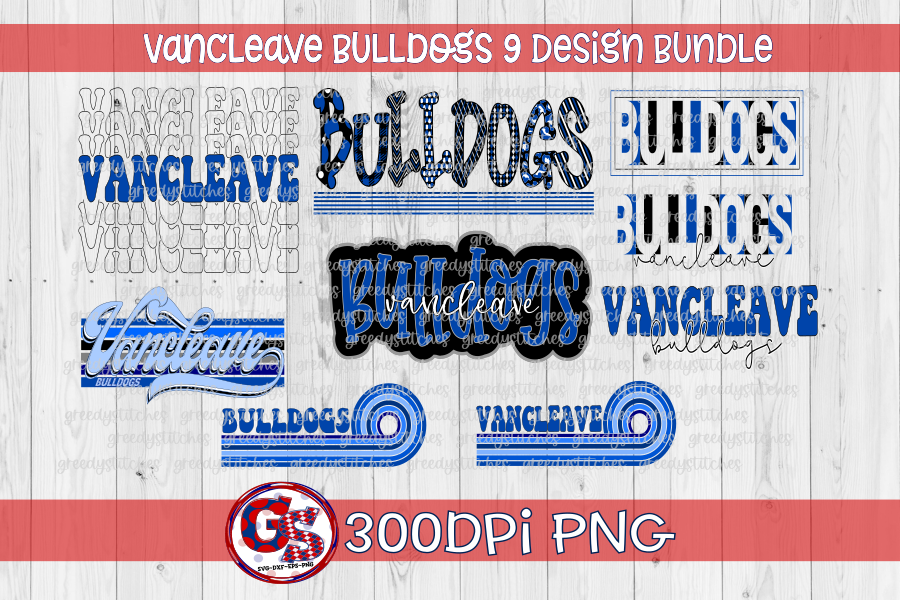 Vancleave Bulldogs PNG Bundle for Sublimation