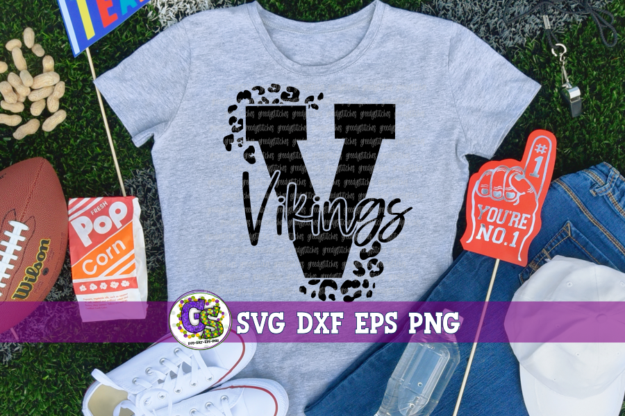 Vikings V Leopard Print SVG DXF EPS PNG