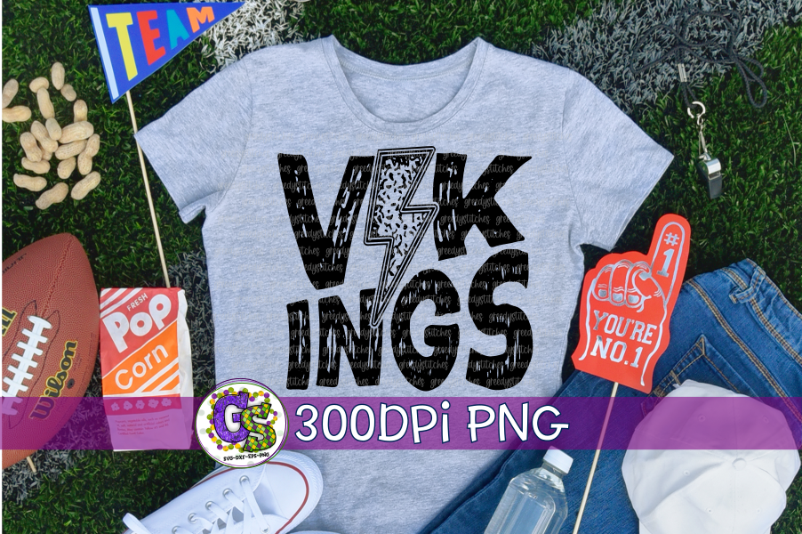 Vikings Grunge Lightning Bolt PNG for Sublimation