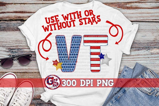 Patriotic Vermont VT PNG for Sublimation