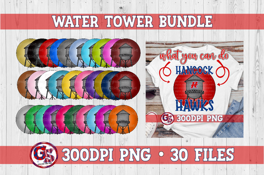 Water Tower PNG Bundle for Sublimation