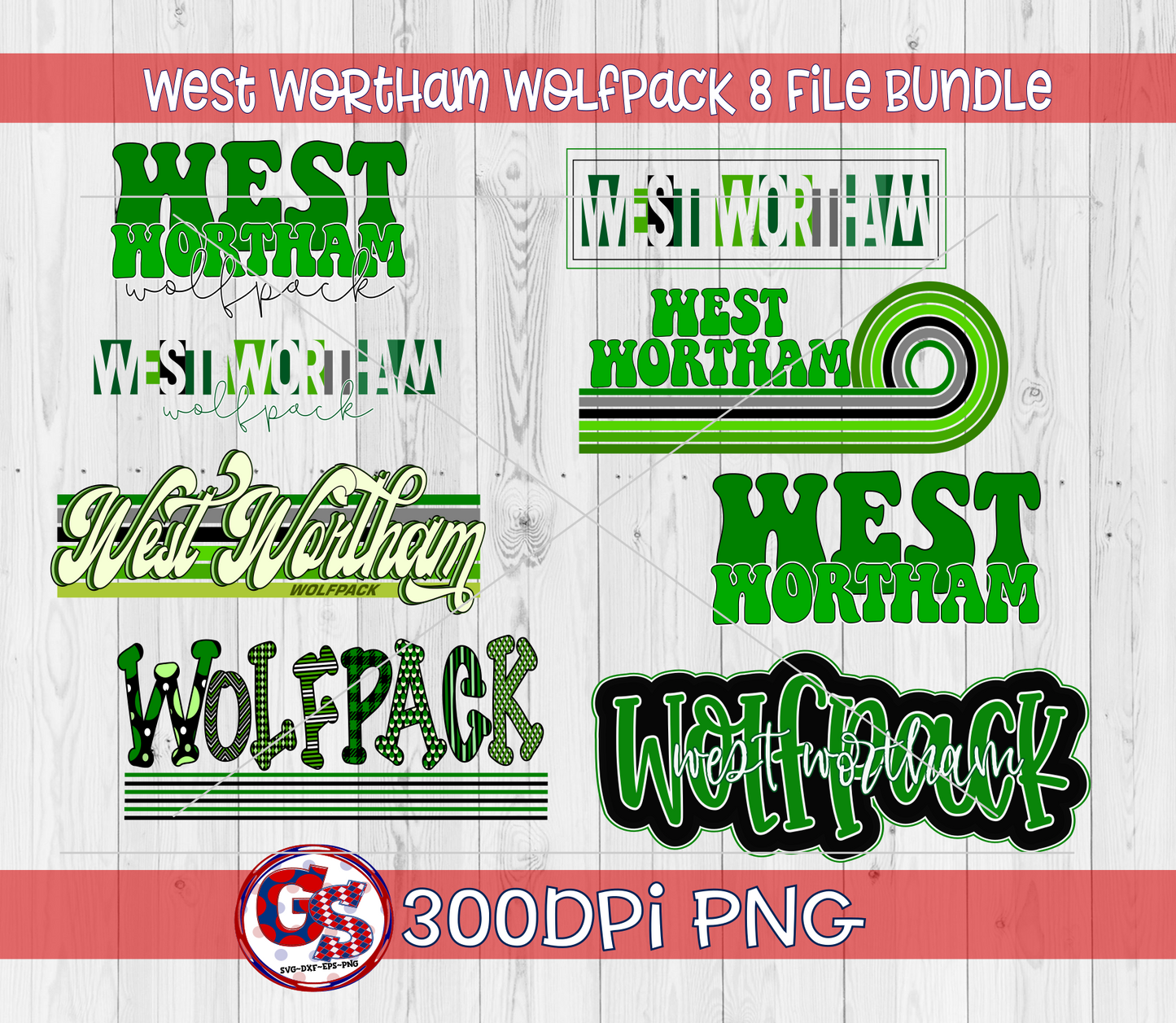 West Wortham Wolfpack PNG Bundle for Sublimation