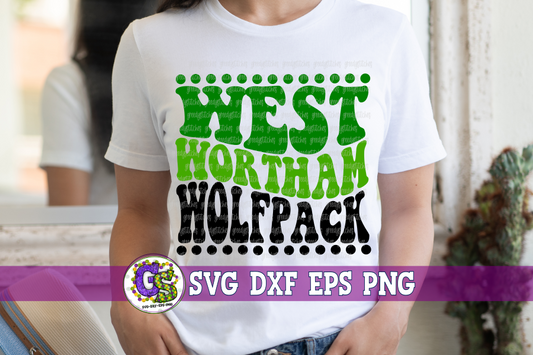 West Wortham Wolfpack Groovy Wave SVG DXF EPS PNG