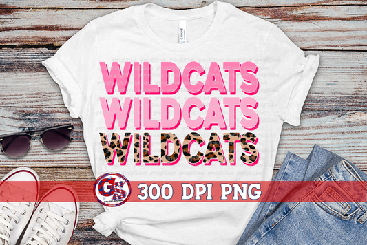 Wildcats Breast Cancer Awareness Pink Leopard PNG for Sublimation