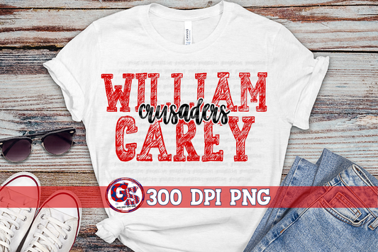 William Carey Crusaders Sketch PNG for Sublimation