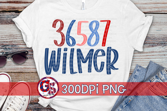 36587 Wilmer Alabama Zip Code PNG for Sublimation