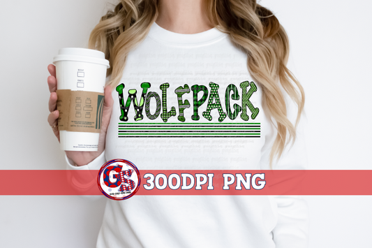 West Wortham Wolfpack Doodle Letters PNG for Sublimation