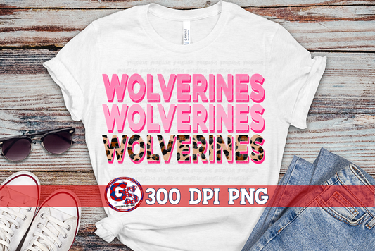 Wolverines Pink Leopard Breast Cancer PNG for Sublimation