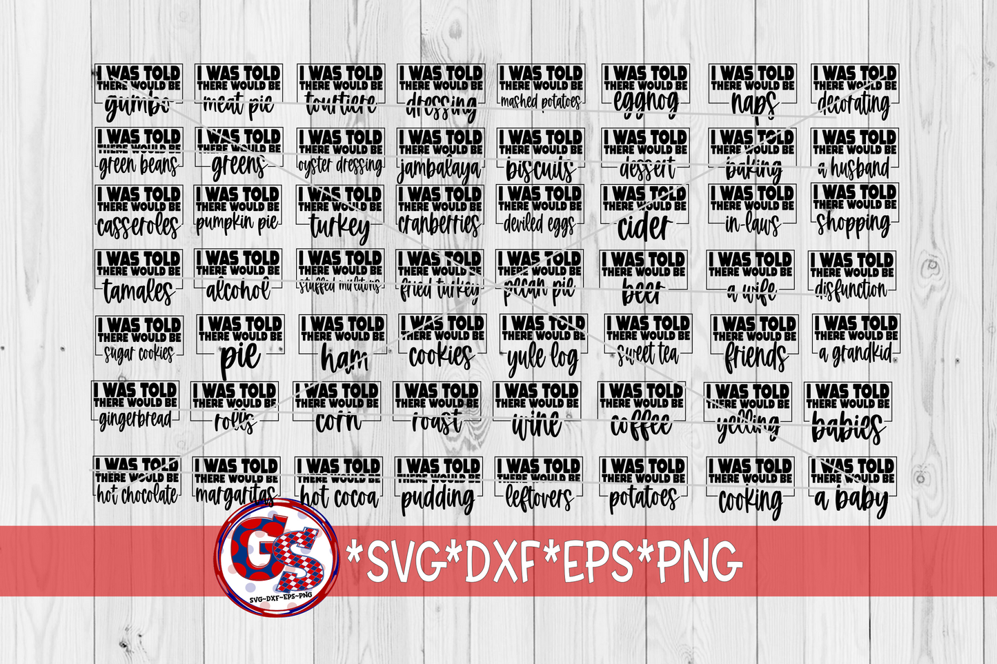 I Was Told There Would Be Bundle SVG DXF EPS PNG-Thanksgiving & Christmas Bundle