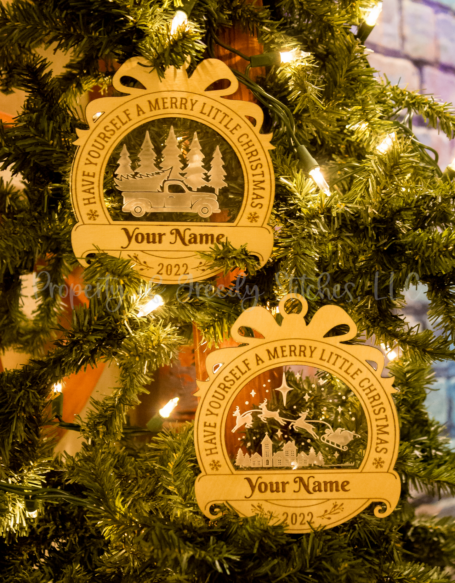 Have Yourself a Merry Little Christmas Personalized Wood & Acrylic Ornament